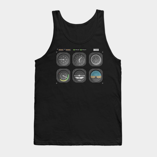 Pilot Cockpit Airplane Flying Tank Top by Tobias Store